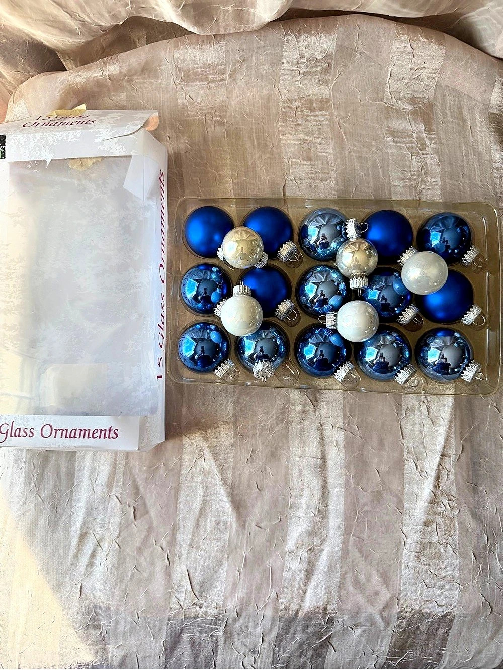 Blue & White Glass Ornaments